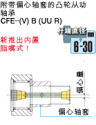 附带偏心轴套的凸轮从动轴承 CFE...(V)B(UU R)