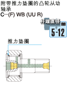 附带推力垫圈的凸轮从动轴承 CF...(F)WB(UU R)